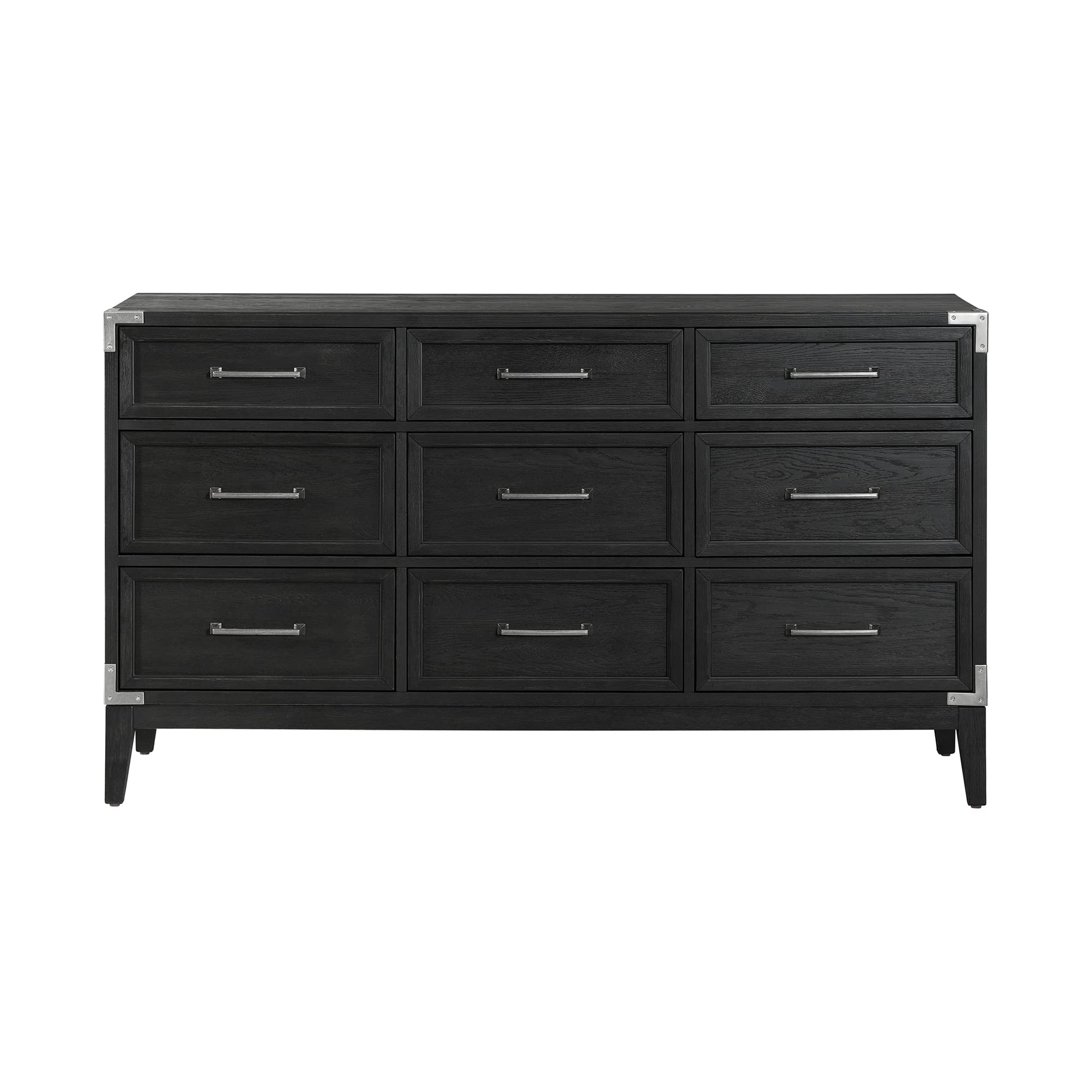 Intercon Laguna 66&quot; Wide Bedroom Dresser with 9 Drawers, Weathered Steel Furniture