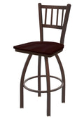 810 Contessa 25 Swivel Counter Stool with Bronze Finish and Dark Cherry Oak Seat