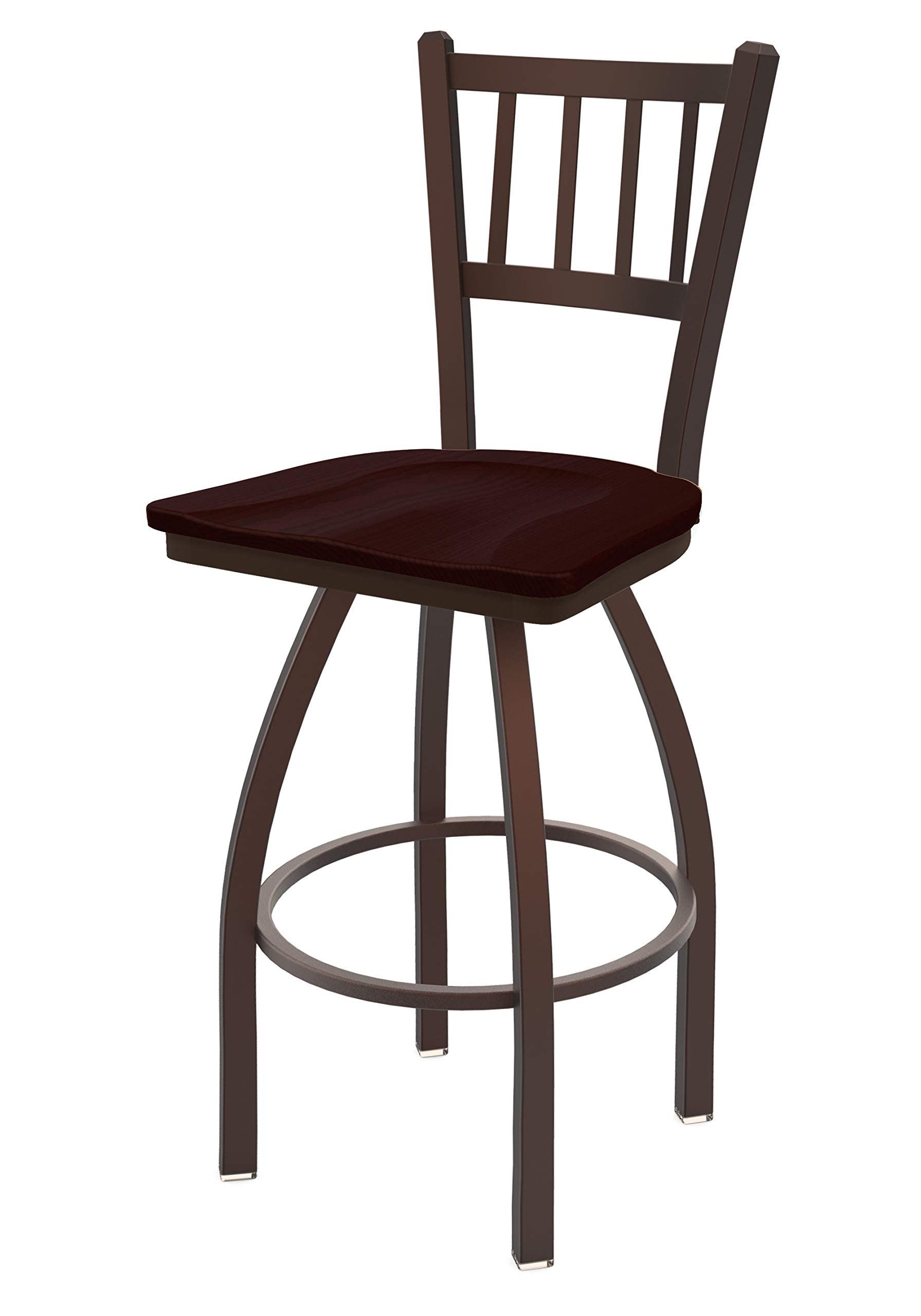 810 Contessa 25 Swivel Counter Stool with Bronze Finish and Dark Cherry Oak Seat