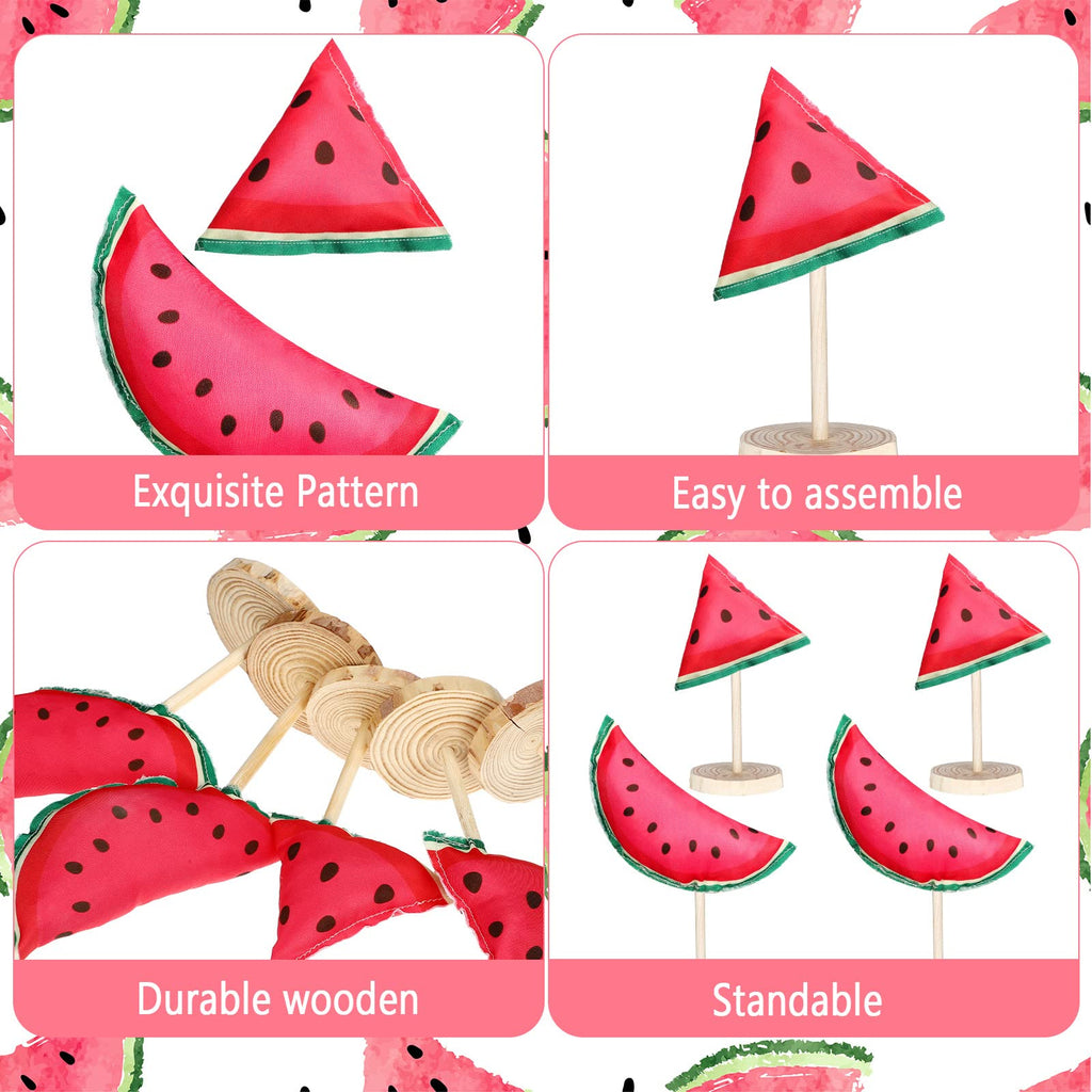 Bucherry 5 Pcs Watermelon Decor Summer Watermelon Tiered Tray Decor Watermelon Fabric Standing Table Centerpiece Watermelon Kitc