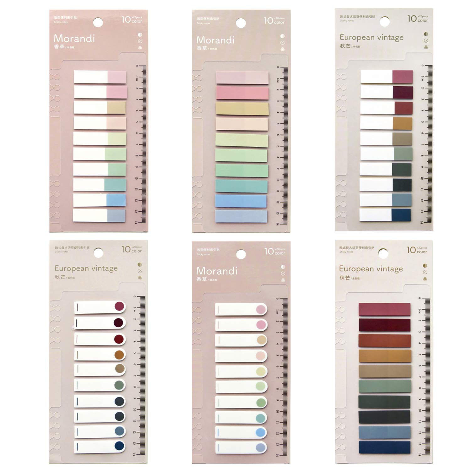 Toosunny 1200 Pieces Tabs 60 Colors Sticky Index Tabs, Writable And Repositionable File Tabs Flags For Pages Or Book Markers, Re