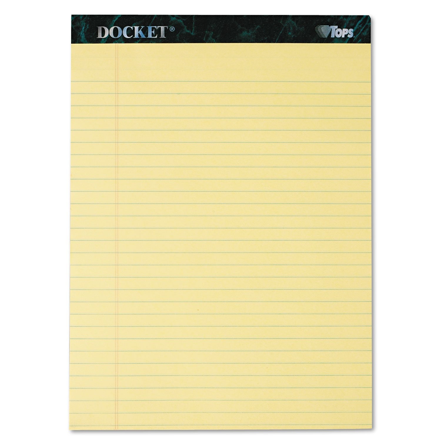 Tops Docket Writing Pads, 8-1/2' X 11-3/4', Legal Rule, Canary Paper, 50 Sheets, 12 Pack (63400)