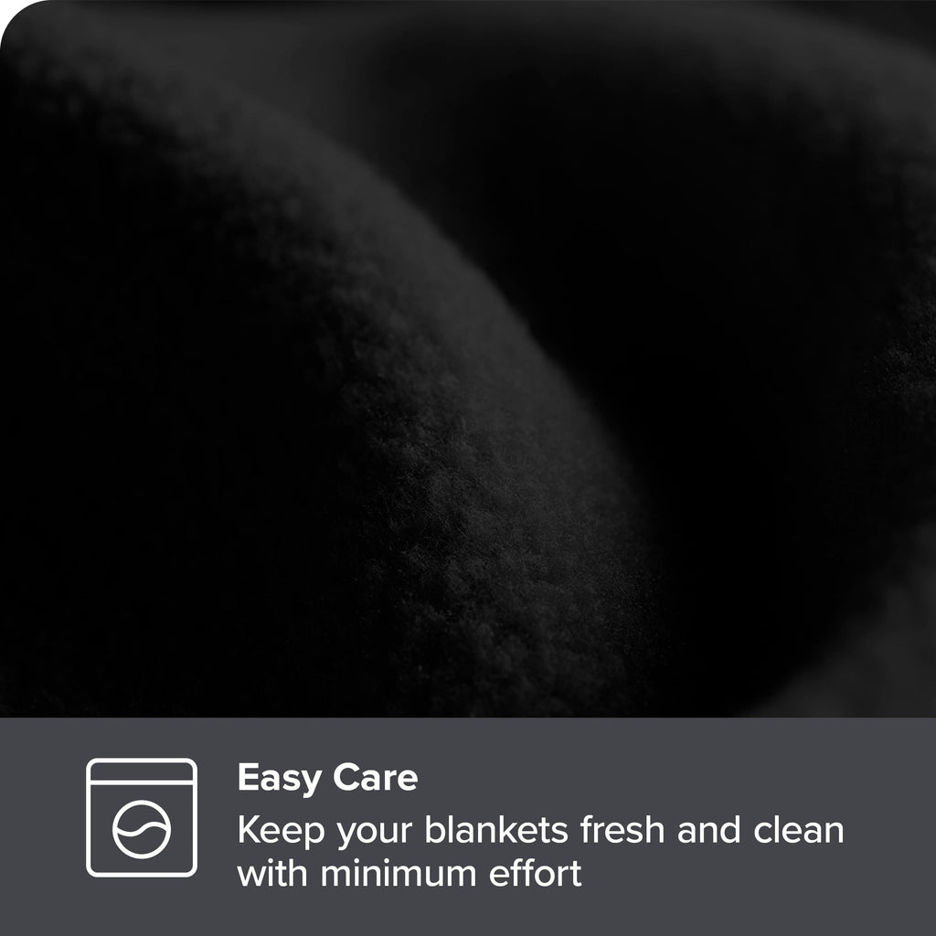 Bare Home Polar Fleece Blanket - Full/Queen Blanket - Black - Warm & Cozy - Premium Fleece Blanket - Blanket For Bed, Sofa, Camp