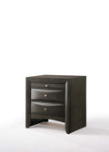 HomeRoots Rubber Wood, Okume Veneer 26 X 17 X 25 Gray Oak Rubber Wood Nightstand
