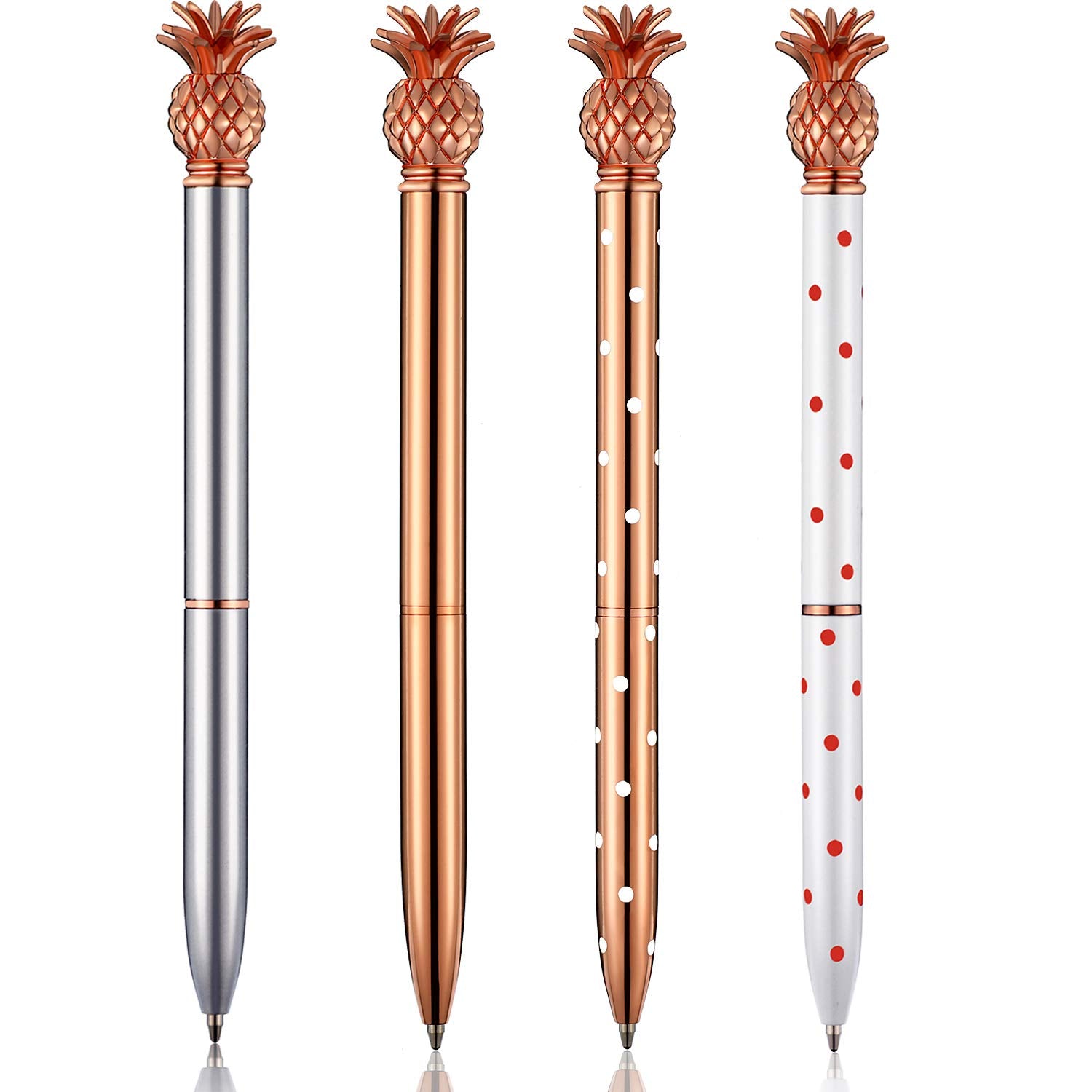 Outus Pineapple Pens Metal Ballpoint Pens Rose Gold Pens For Graduate Back To School Gifts Black Ink Office Supplies Birthday We
