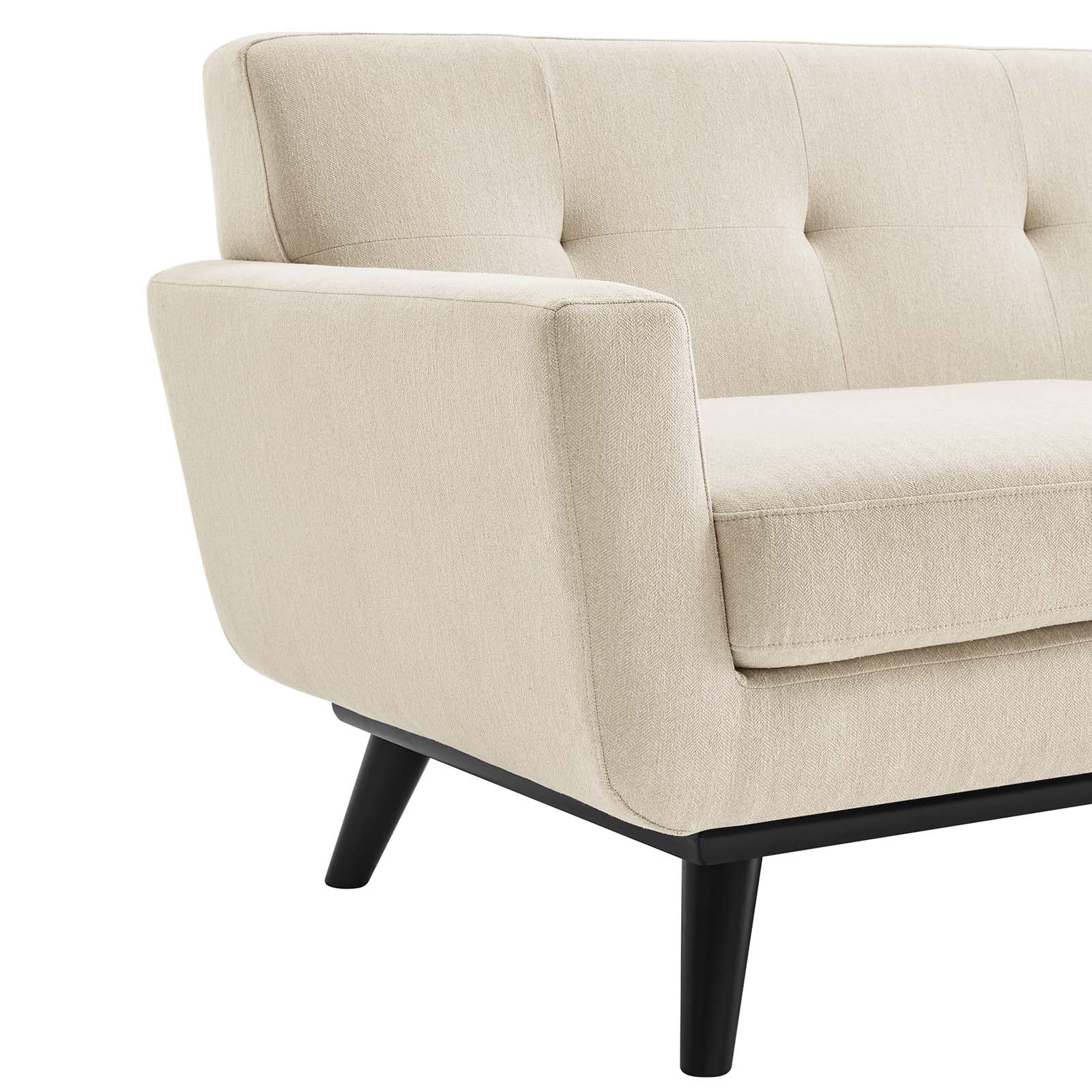 Modway Engage Modern Tufted Back Textured Fabric Loveseat In Beige