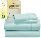 California Design Den 100% Cotton Sheets, Softest Queen Sheet Set, Cooling Sheets For Queen Size Bed With Deep Pockets, 400 Thre