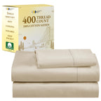 California Design Den Twin Sheets 100% Cotton, 400 Thread Count Sateen For Twin Size Bed, Soft & Breathable, Cooling Sheet Set,