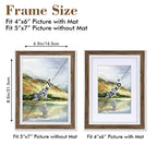 5X7 Picture Frame Set Of 6, Rustic Farmhouse Photo Frame, Display 4X6 With Mat Or 5X7 Without Mat For Decorative On Wall Hanging