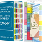 Generic Index Tabs for DSM-5-TR | Color-Coded, Laminated, Waterproof | Includes 18 Blank Tabs & Alignment Guide | Model: mut-6