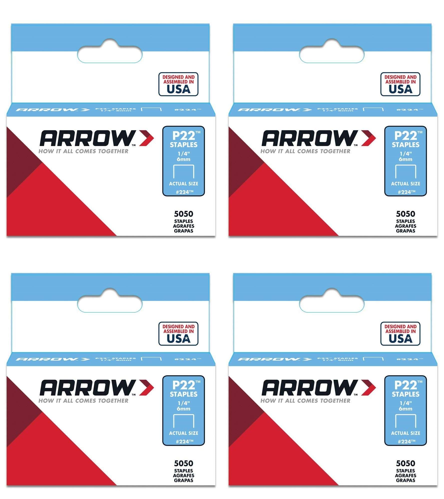 Arrow Fastener 224 Genuine P22 1/4-Inch Staples, 5,050-Pack Pack Of 4
