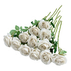 Helera 12pcs Rose Artificial Flowers Fake Roses Nude Silk Roses Silk Flowers Rose with Long Stems for Wedding Home Party Centerp