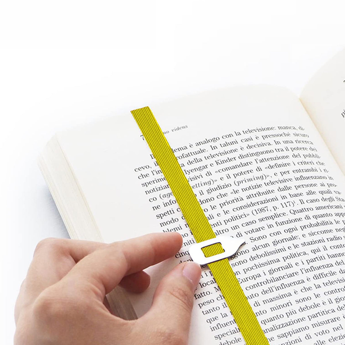 Lastword Elastic Bookmark - Perfect For Any Book - Don'T Lose Your Mark For Women, Men And Kids Design Made In Italy (Yellow)