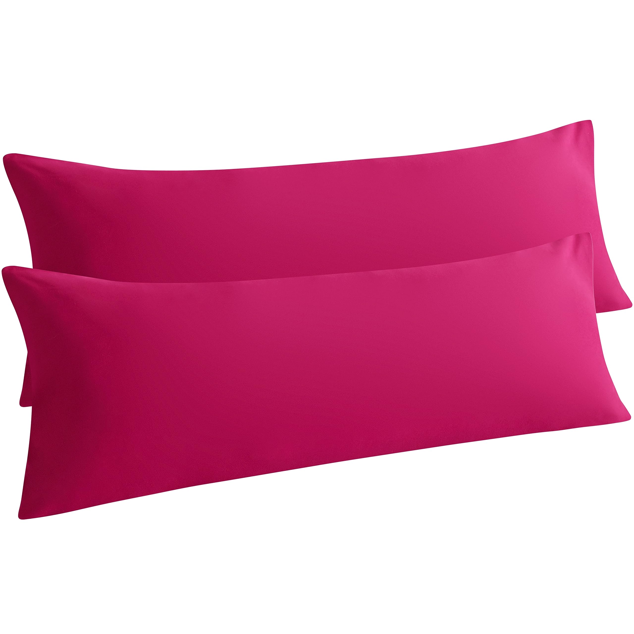 Ntbay Body Pillowcase Set Of 2, 20X54 Inches, Soft, Wrinkle, Fade Resistant, Magenta, Microfiber, Envelope Closure, 2 Pcs, Machi