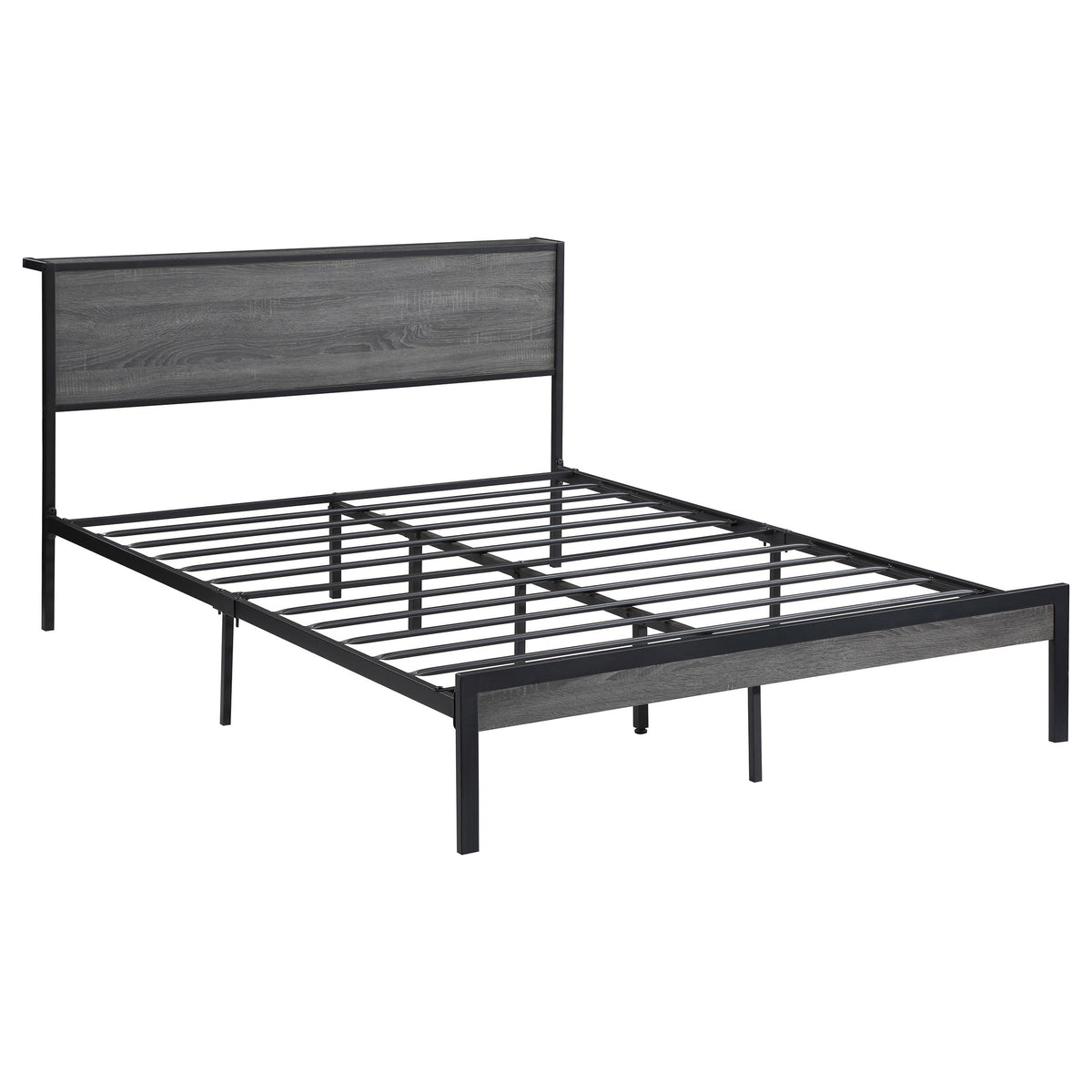 Coaster Home Furnishings Ricky Rustic Wood Full Size Panel Bed Frame Platform Bed 38-Inch Headboard Grey 302143F