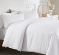 California Design Den Stripe Duvet Cover Queen Size, 400 Thread Count Sateen 100% Cotton Comforter Cover, 2 Pillow Shams, 3-Pc B
