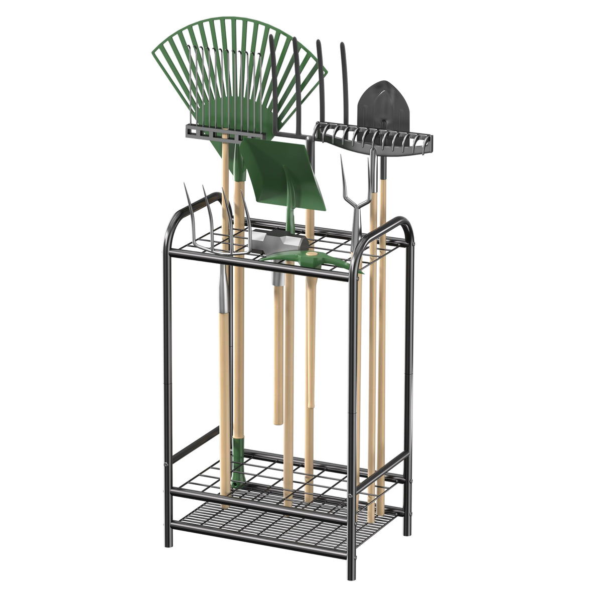 Songsoso Metal Garden Tool Organizer - Yard Tool Organizer Up To 35 Long-Handled Tools - Heavy Duty Garden Tool Storage Yard Too