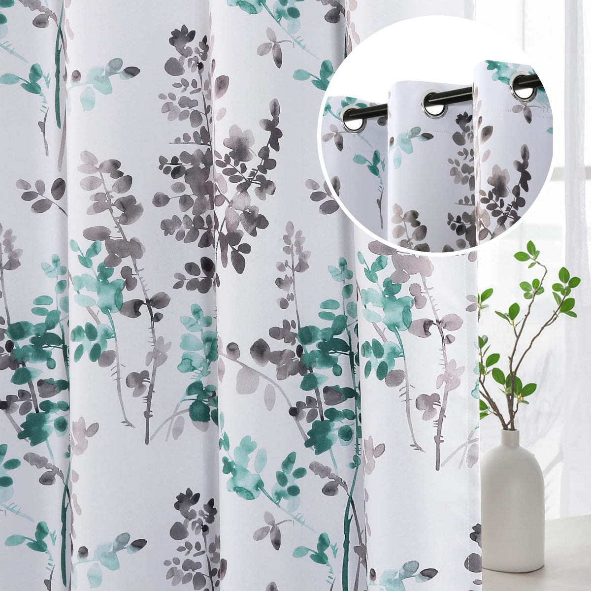 H.Versailtex Room Darkening Curtains 95 Inches Long Blackout Curtains For Bedroom Thermal Insulated Curtains For Living Room, Gr