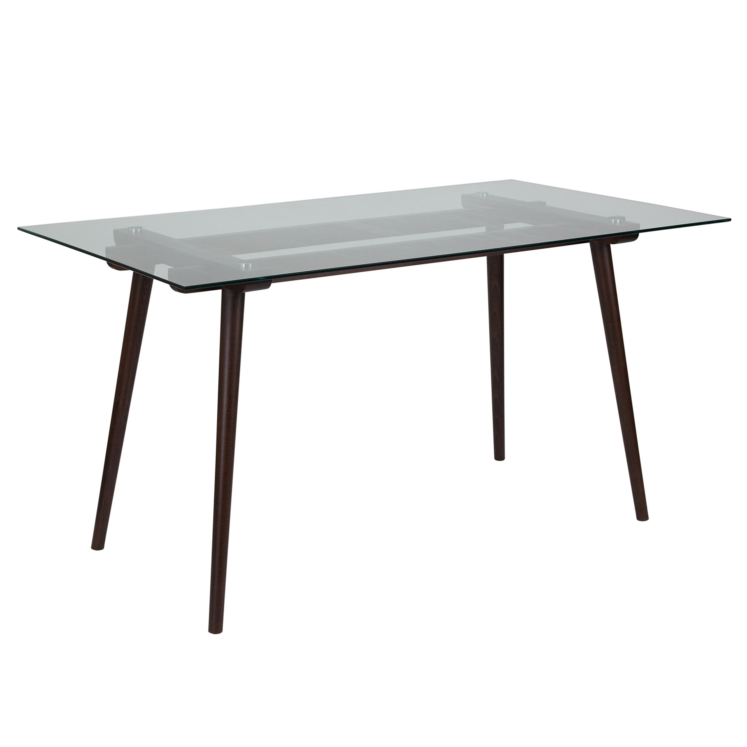 Flash Furniture Meriden 31.5&quot; X 55&quot; Rectangular Solid Espresso Wood Table With Clear Glass Top