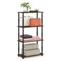 Furinno Turnntube 4Tier Multipurpose Shelf Display Rack, Classic Tubes, Columbia Walnut/Black