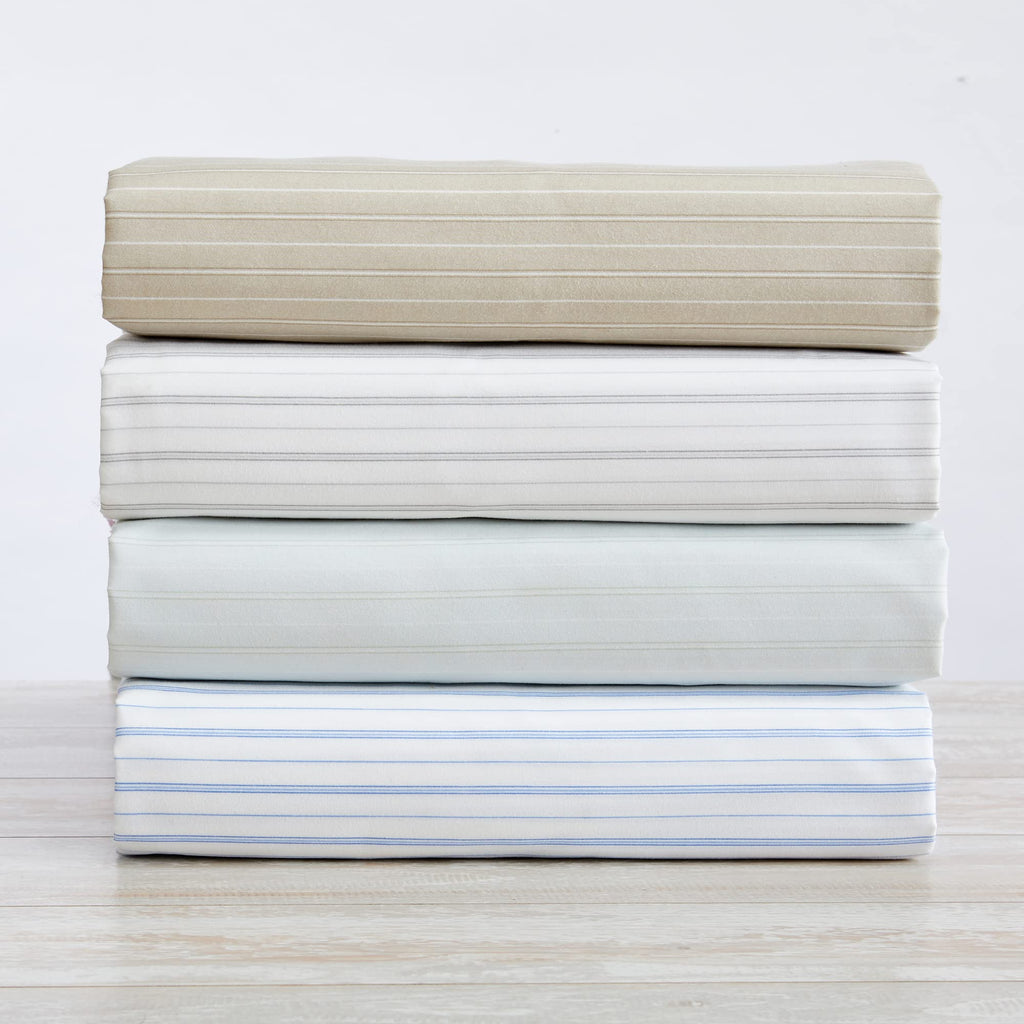 Great Bay Home 4-Piece Striped Lightweight Microfiber Twin Sheet Set. Wrinkle Free, Comfortable, Soft, All-Season Bed Sheets Adeline Collection - Dark Grey