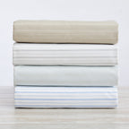 Great Bay Home 4-Piece Striped Lightweight Microfiber Twin Sheet Set. Wrinkle Free, Comfortable, Soft, All-Season Bed Sheets Adeline Collection - Dark Grey