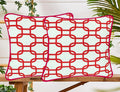 Sajavat Home Cotton Printed Cushion Cover 22X22 Inches Cherry Red & White (Pack Of 2)