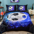 Andency Soccer Comforter Twin(66X90 Inch), 2 Pieces(1 Soccer Comforter, 1 Pillowcase) Blue Flame Soccer Comforter Set Sport Micr