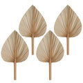 Rbenxia 4 Pieces Natural Dried Palm Leaves Heart Shape Boho Palm Fans Tropical Palm Leaves Dried Flowers for Holidays Weddings P