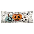Baccessor Long Halloween Pillow Cover 14x36 Inch, Pumpkins Bats Spider Web Pillow Case Halloween Decor for Cushion Sofa Couch In