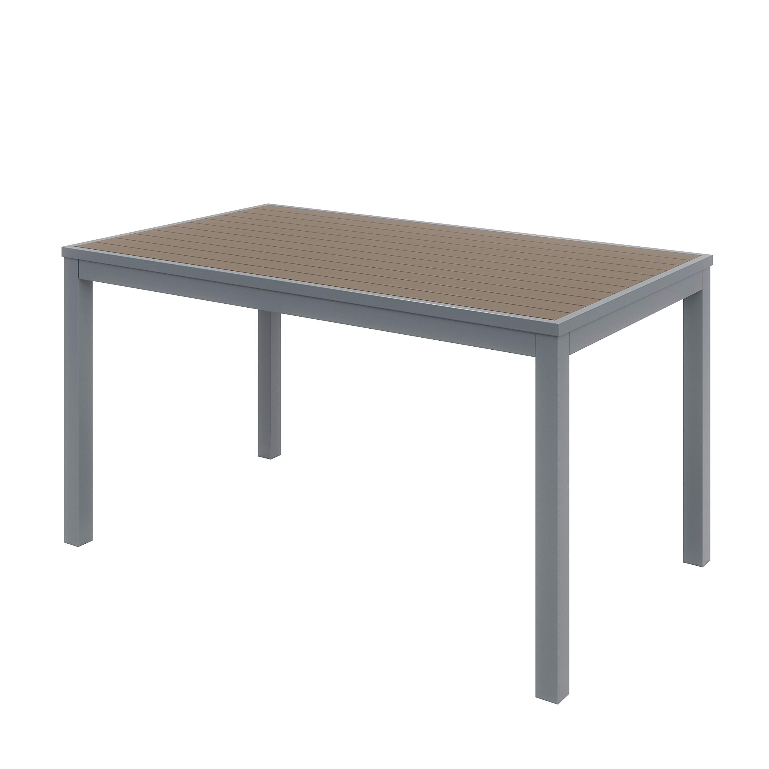 Olio Designs Series Ivy Rectangle Patio Table, Mocha/Silver