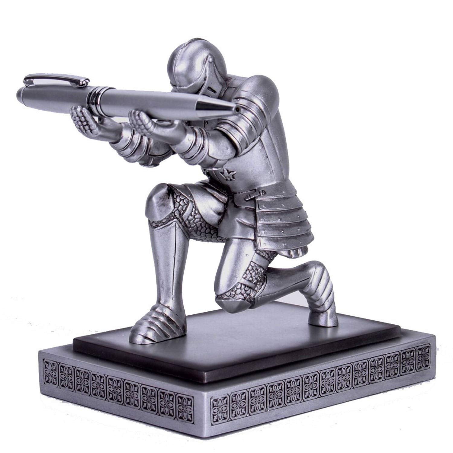 Cyxstar Resin Soldier Executive Pen Holder Desk Organizer Cool Pen Stand Home Decor Resin Pencil Holder With A Pen For Men As Gi