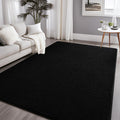 Larhom Large Modern Area Rugs for Bedroom Living Room, 4x6 Feet Black Rug, Thickened Memory-Foam Indoor Carpets, Minimalist Rug 