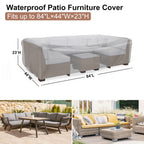 Brosyda Patio Furniture Covers, Heavy Duty 600D Outdoor Furniture Cover Waterproof, Sectional Sofa Set Covers Table And Chair Set Covers, 84'L×44'W×23'H