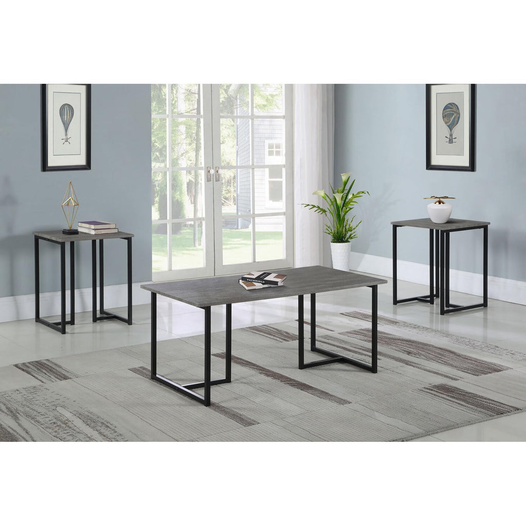 Coaster Home Furnishings Hartsook 3-Piece Occasional Set Weathered Grey and Black
