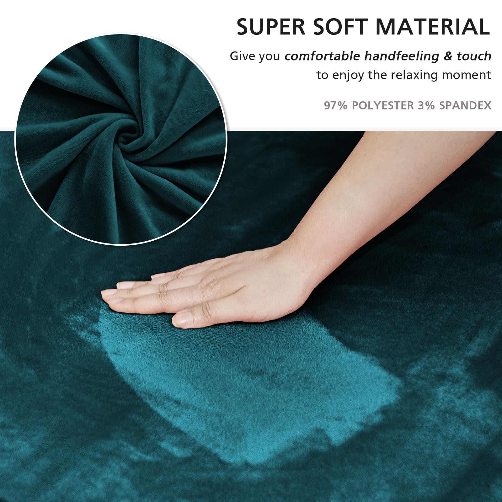 Niceec Loveseat Cover Super Soft 1-Piece Dark Teal Slipcover For Loveseats Stretch Universal Spandex Couch Covers For Living Room Easy Fit Washable Furniture Sofa Protector With Skirt