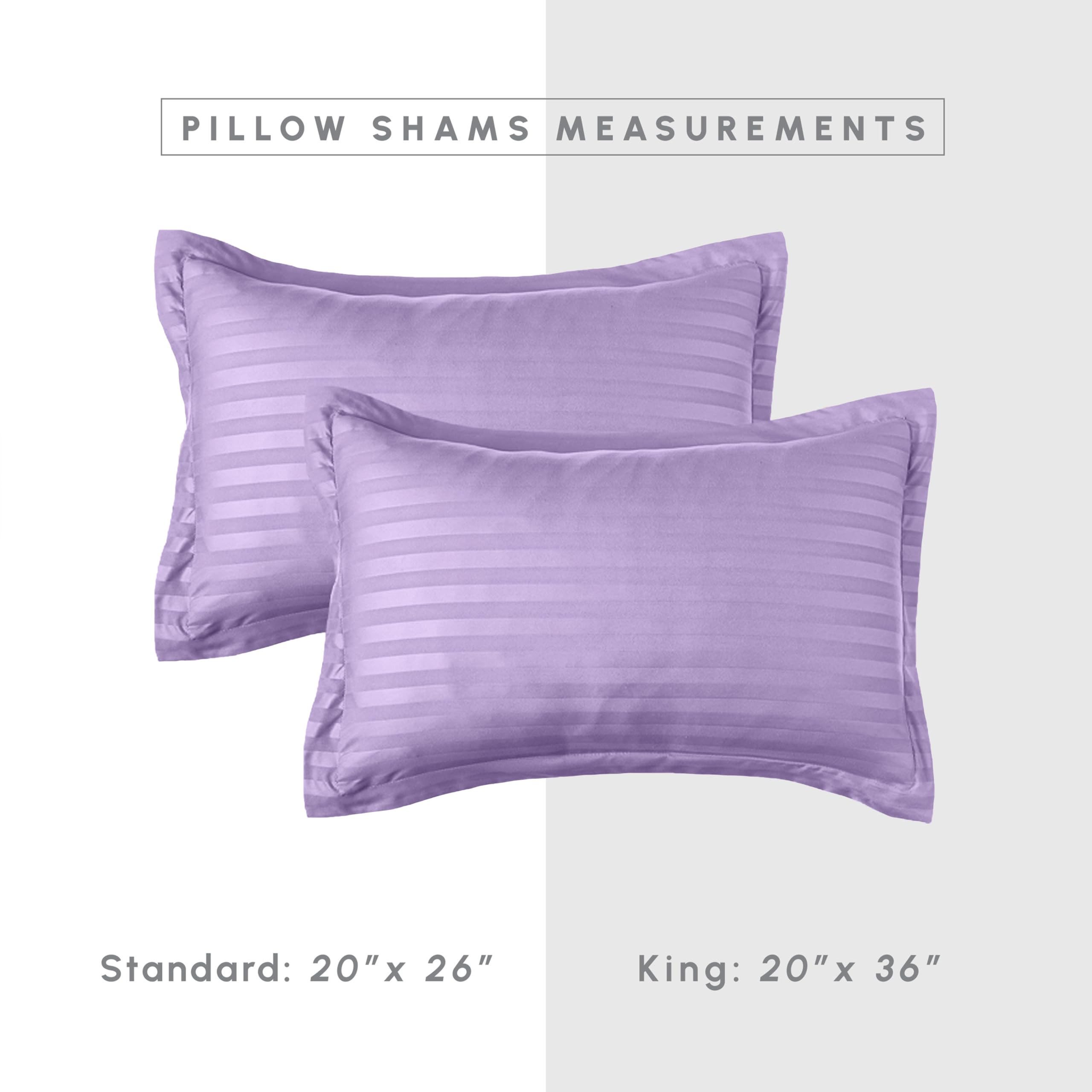 Elegant Comfort Silky Soft 8-Piece Dobby Stripe Bed-In-A-Bag Comforter Set, Includes 4Pc Smart Sheet Set, Bed Skirt, Comforter, Matching Pillowcases And Shams - Twin/Twin Xl, Lilac