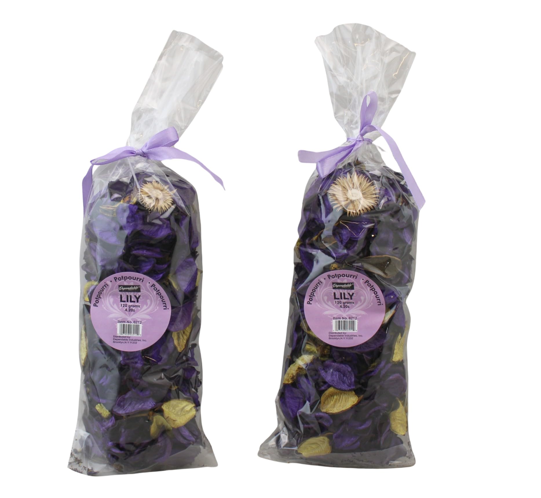 Fresh Scent Potpourri Petal Bowl and Vase Filler Home Decor 2 Large Bags 120 Grams Each (Lily)