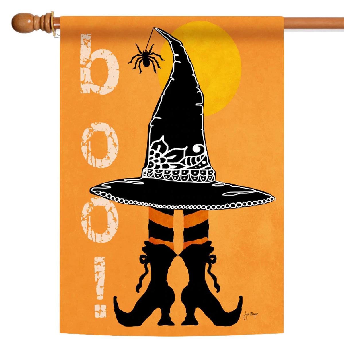 Toland Home Garden 28X40 Inch Double Sided House Flag Halloween Flag, Boo Boots Spooky Halloween Garden Flag For Outdoor Yard Fl