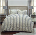 Rizzy Home | Bt4052 | Duvet | 98"X98" Blue/Neutral/Brown Woven In Stripes