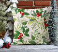 Merry Christmas Holly Leaves Cotton Cushion Covers Decorative Throw Pillow, Set Of 5 (1616 Inches)