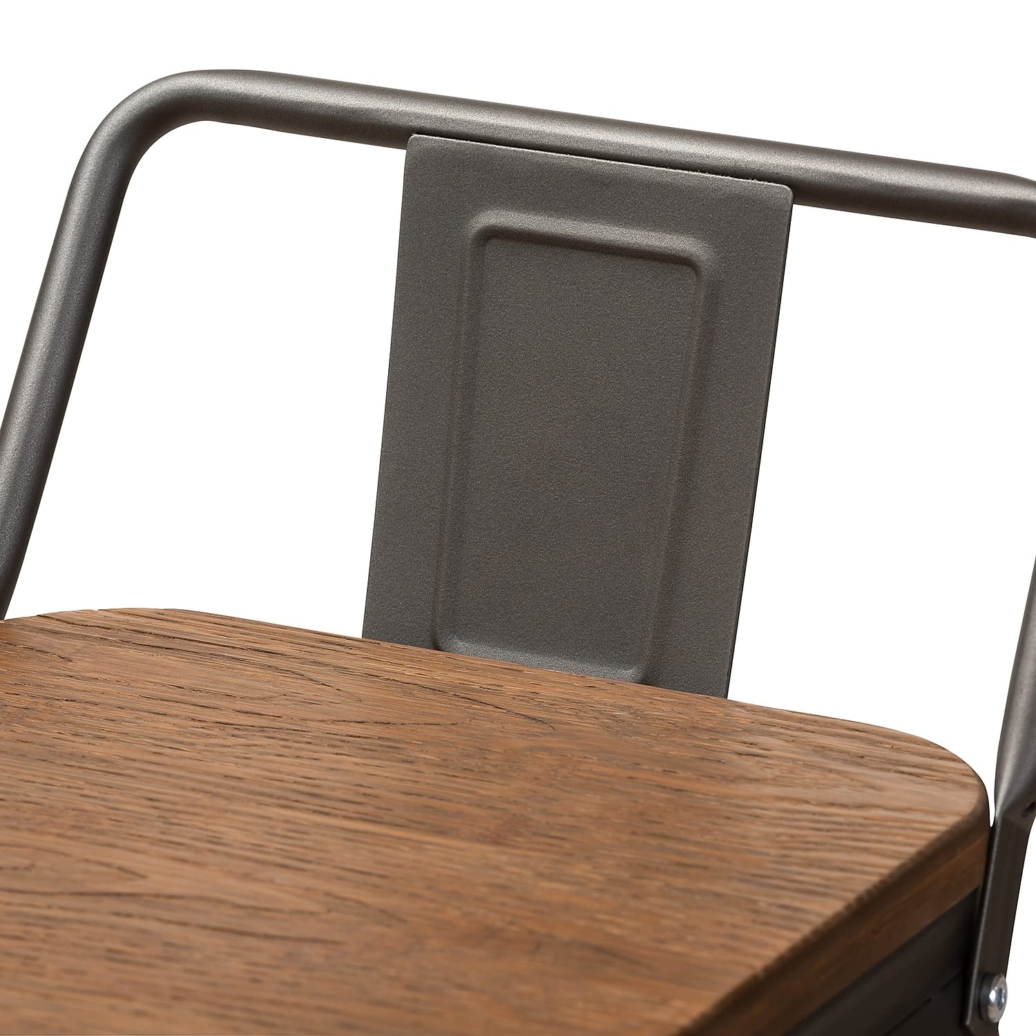 Baxton Studio Henri 30' Metal Bar Stool in Gunmetal (Set of 2)