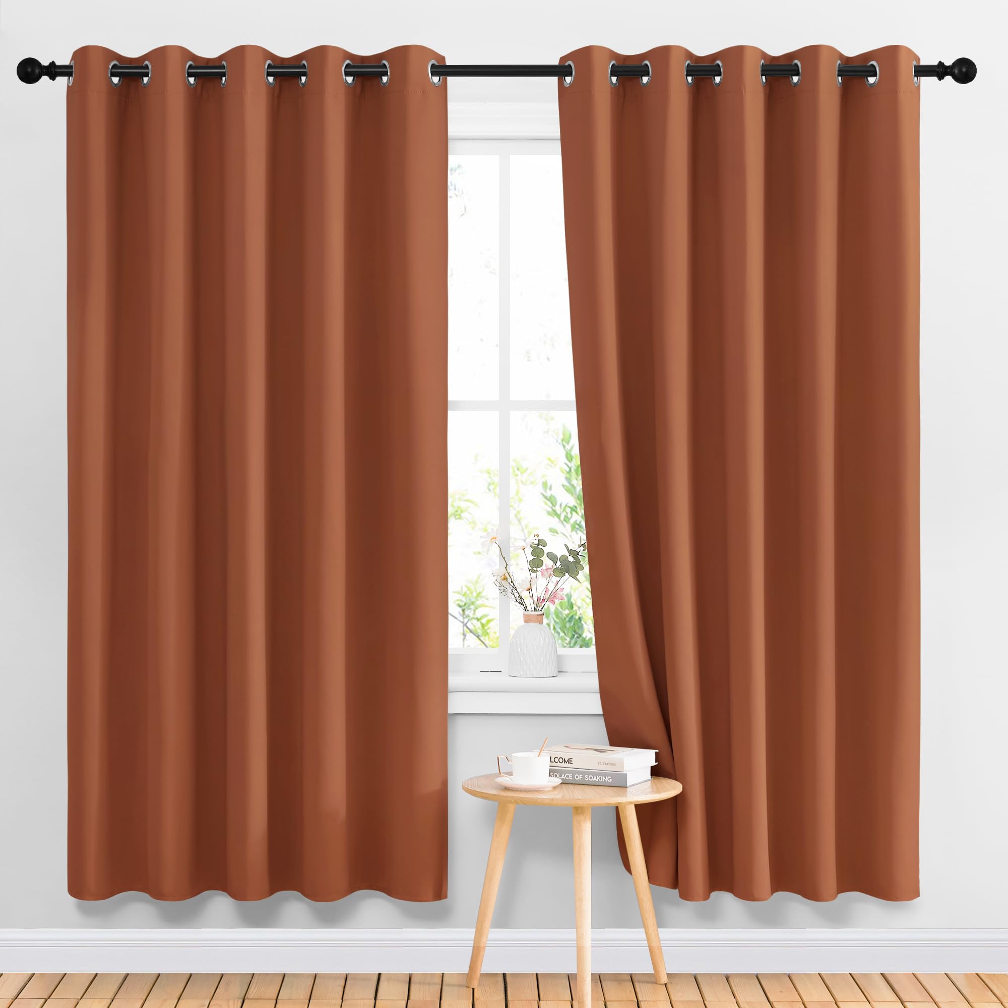 Nicetown Blackout Sliding Door Curtains 2 Panels - Doorway Window Treatment Thermal Sound Reducing Room Dividers Light Blocking