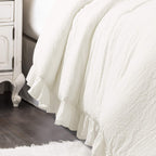 Lush Decor Reyna Ruffle Comforter Set - 3 Piece Cozy Ruffled Bedding Set - Timeless Elegance And Comfort For Bedroom - King, Whi