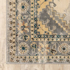 HomeRoots Grey Polypropylene 2’ x 8’ Gray and Beige Aztec Pattern Runner Rug