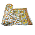 Svt Traditional Famous Jaipuri Beautiful Floral Print In Multi Green Mughal Print Jaipuri Rajai/Razai/Quilt King Size/King Size 