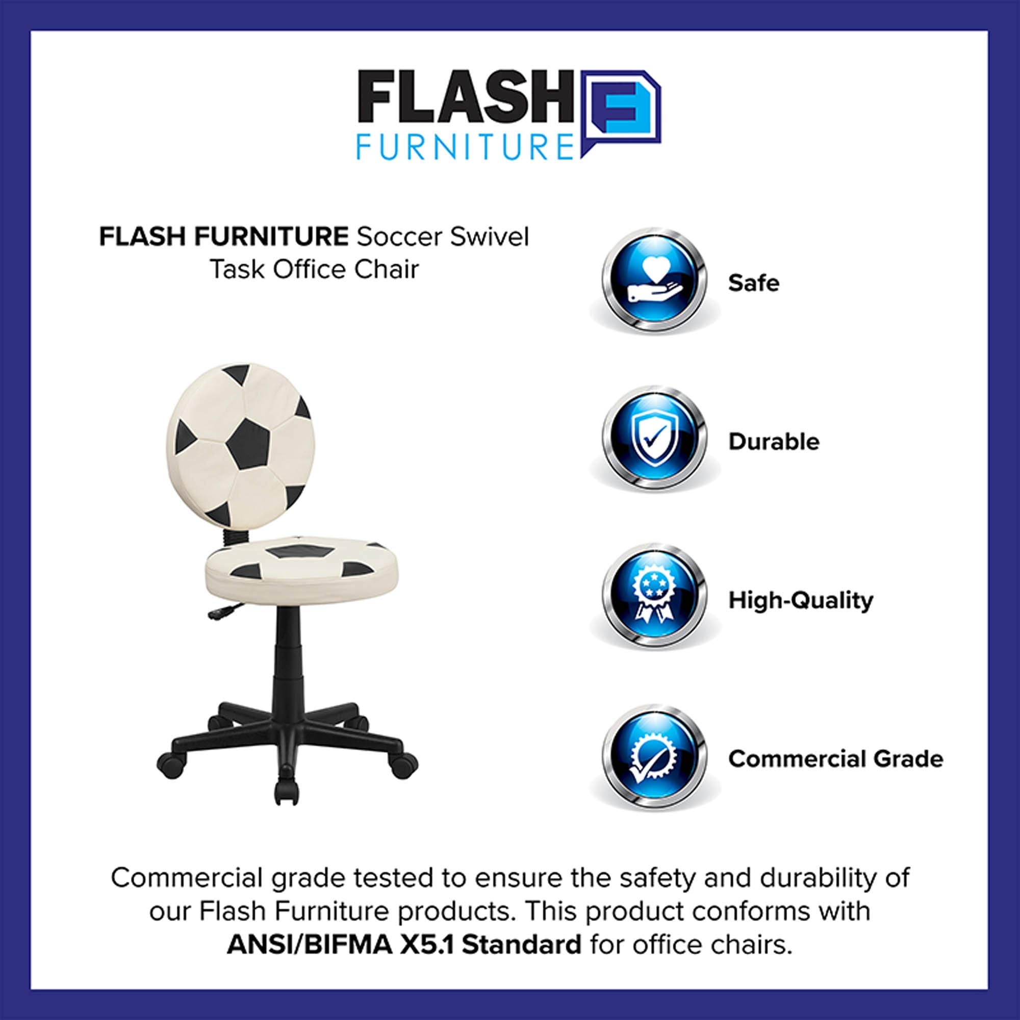 Flash Furniture Billy Soccer Swivel Task Office Chair