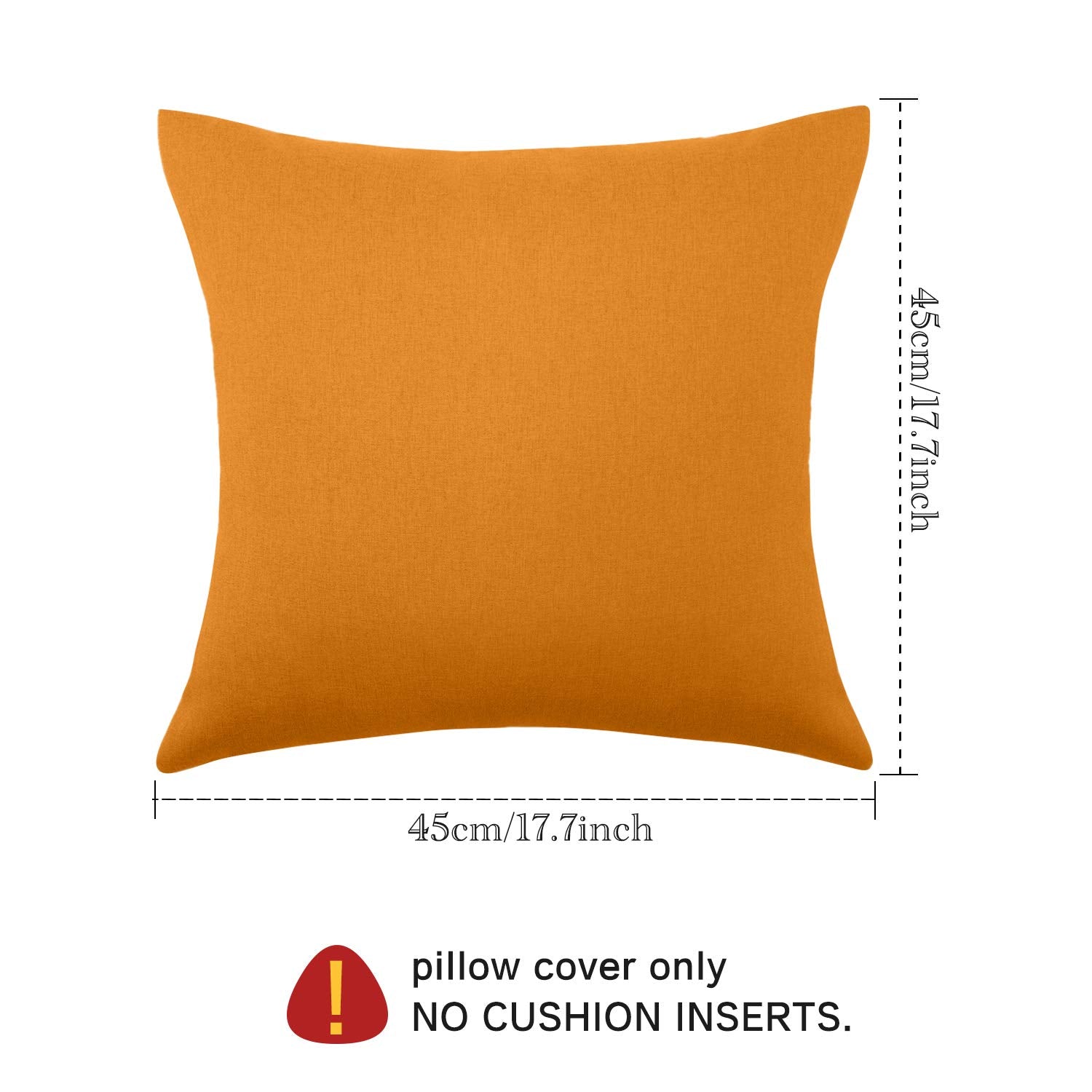 4 Pack Decorative Outdoor Waterproof Throw Pillow Covers, Square Patio Balcony Garden Waterproof Cushion Case, Pu Coating Pillow Shell For Couch, Bed, Patio, Sofa, Tent,18 X 18 Inch (Light Orange)