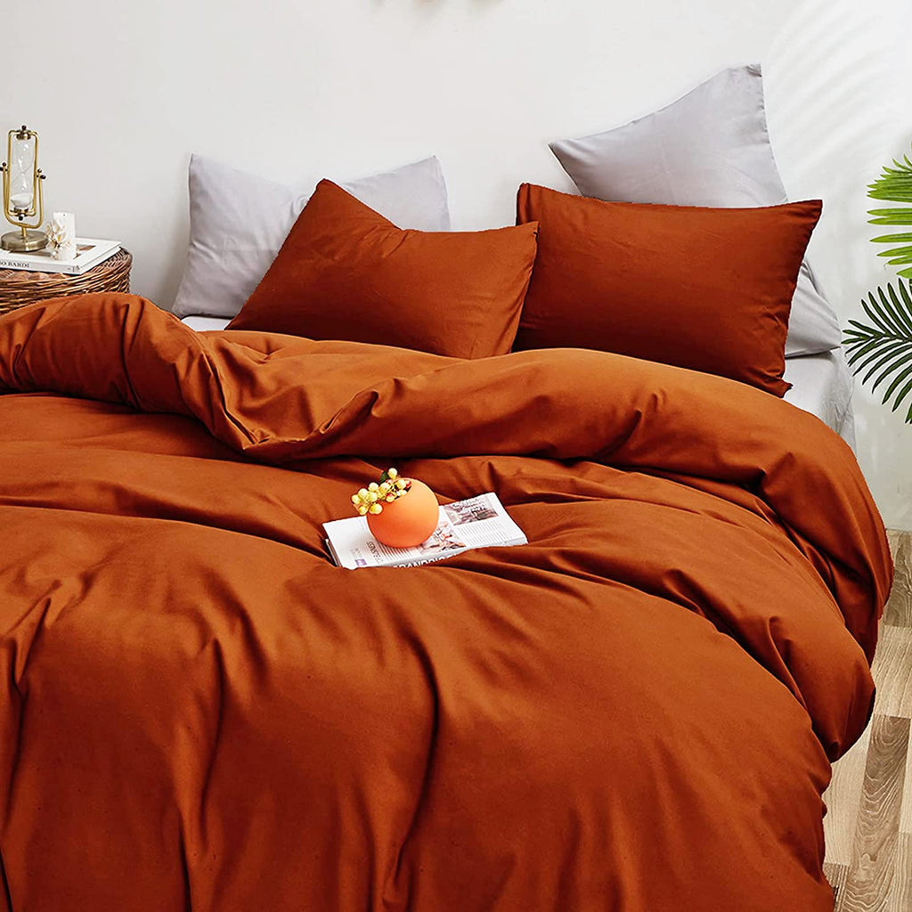 Karever Rust Comforter Sets Twin Burnt Orange Bedding Set Reddish Caramel Color Boys Girls Bed Set Terracotta 3 Pieces Lightweig