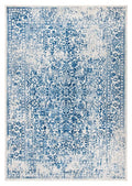 SAFAVIEH Evoke Collection Area Rug - 9 x 12, Ivory & Navy, Oriental Distressed Design, Non-Shedding & Easy Care, Ideal for Hig